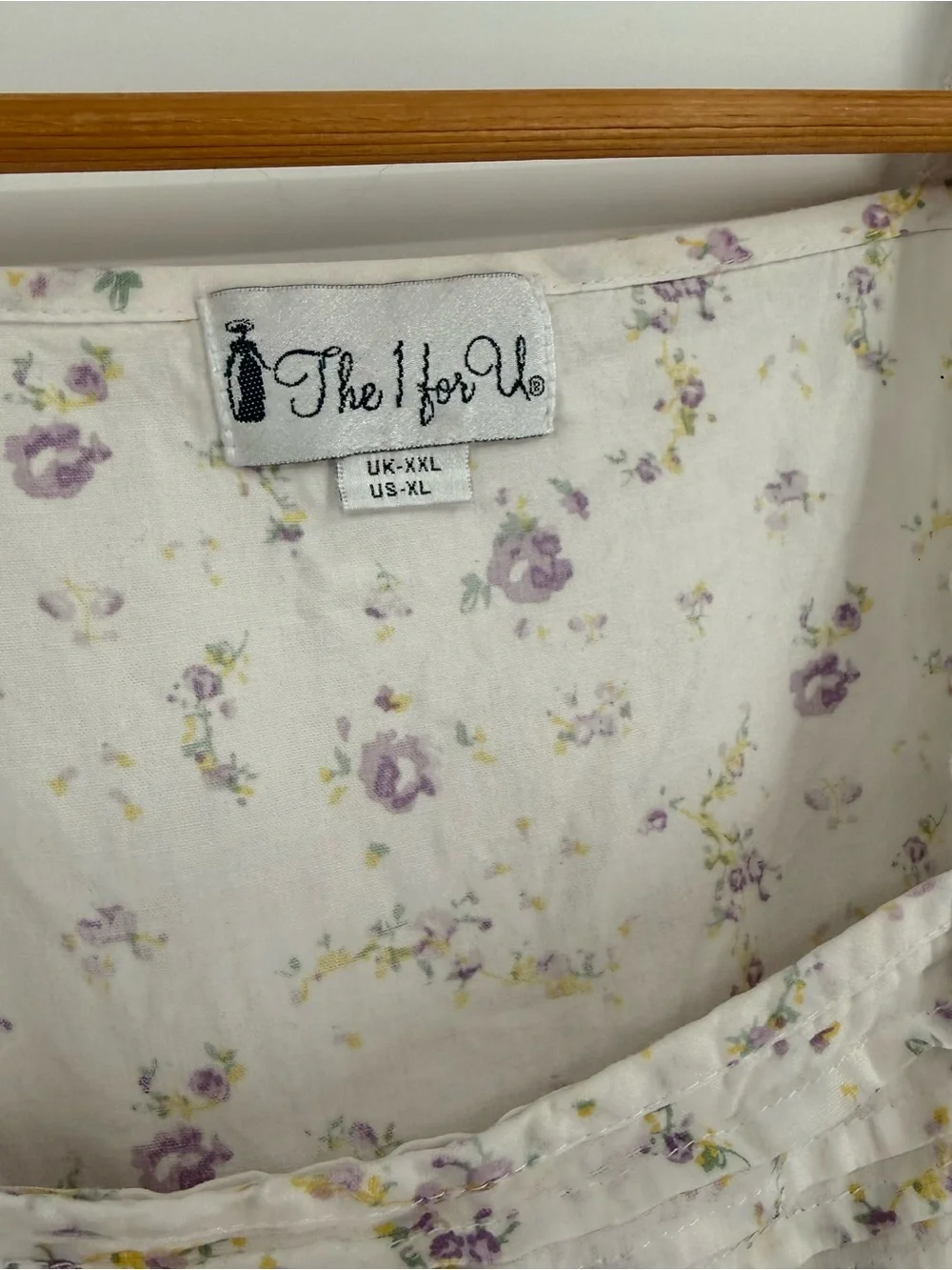 The 1 for U You Rosalind Long Cotton Robe /Gown Set Lilac Rose Lace Size XL/XXL